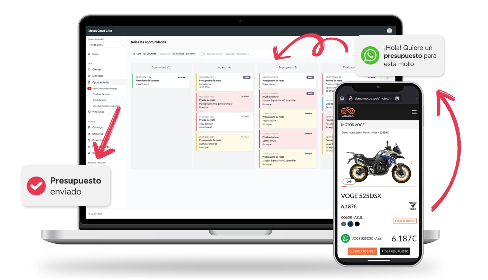motos.tech CRM - Gestión de concesionarios de motos